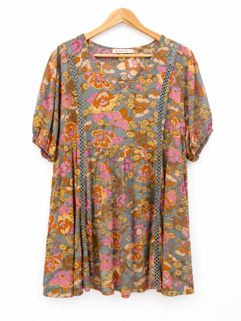 Rusttydustty Floral Babydoll Dress Boho Academia XXL